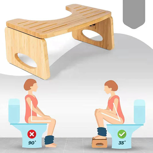 Collapsible Toilet Squat Stool Foldable Toilet Stool Bamboo Footstool Portable Step For Home Bathroom Bamboo Flip Potty Stool